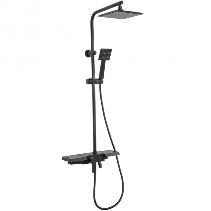 Set de dus Bravo Black, anti calcar, negru, montaj pe perete [2]