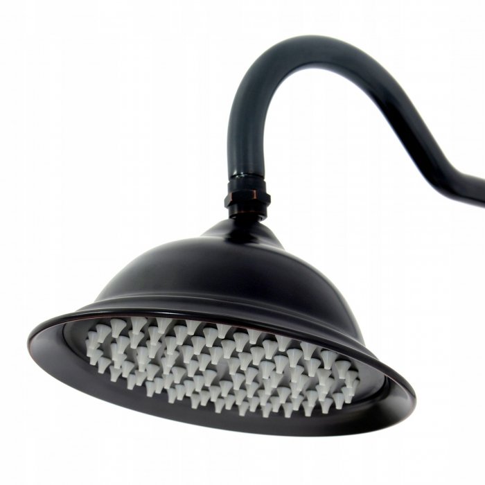 Set de dus cu scurgere Vintage negru, anti calcar, negru, montaj pe perete [6]