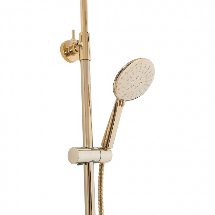 Set de dus cu termostat Lungo Gold Auriu, anti calcar, auriu, montaj pe perete [7]