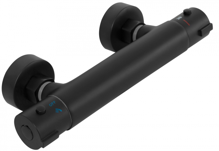 Set de dus cu termostat Mike Black, anti calcar, negru, montaj pe perete [7]