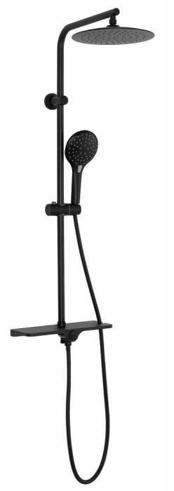 Set de dus cu termostat Mike Black, anti calcar, negru, montaj pe perete [4]