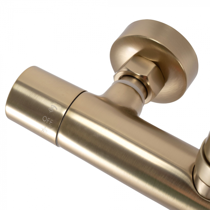 Set de dus cu termostat Parot Brushed Gold, anti calcar, auriu, montaj pe perete [8]