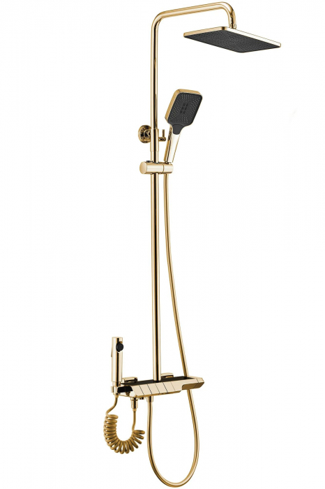 Set de dus cu termostat Rob Gold, anti calcar, auriu, montaj pe perete [5]