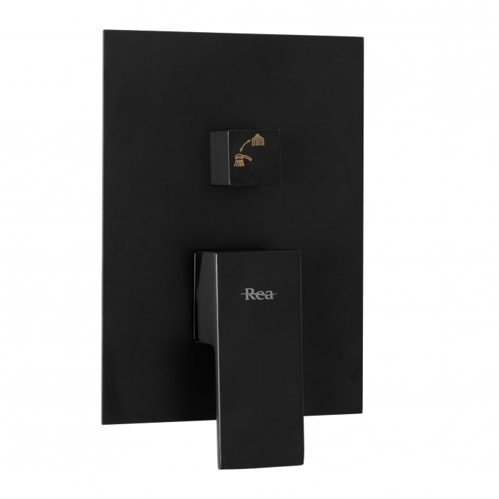 Set de dus Fenix Black + Box, anti calcar, negru, montaj incastrat [4]