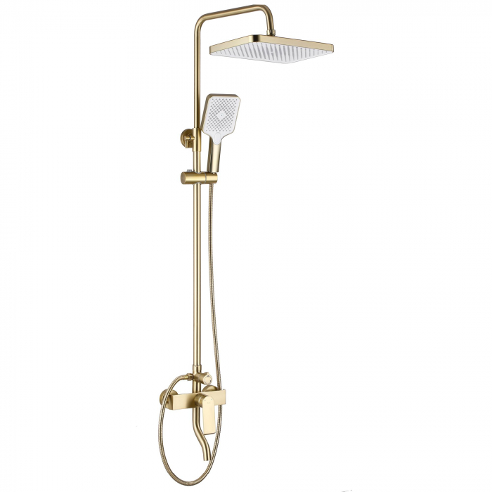 Set de dus Hass Gold, anti calcar, auriu, montaj pe perete [2]
