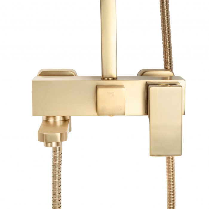 Set de dus Jack Brushed Gold, anti calcar, auriu, montaj pe perete [8]