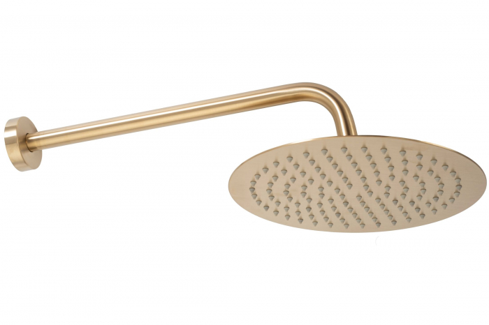 Set de dus Lungo Auriu Mat + Box, anti calcar, auriu, montaj incastrat [4]