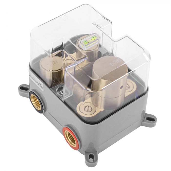 Set de dus Lungo Miler Auriu Periat + Box cu termostat, anti calcar, auriu, montaj incastrat [6]