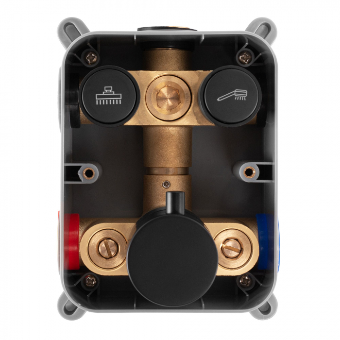 Set de dus Lungo Miler Black Matt Box, anti calcar, negru, montaj incastrat [5]