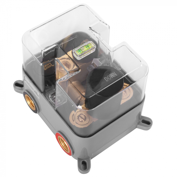 Set de dus Lungo Miler Black Matt Box, anti calcar, negru, montaj incastrat [6]