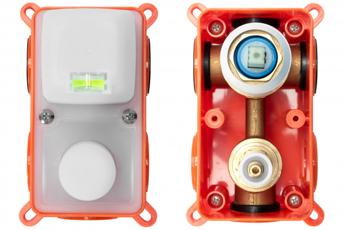 Set de dus Lungo white + Box, anti calcar, alb, montaj incastrat [6]