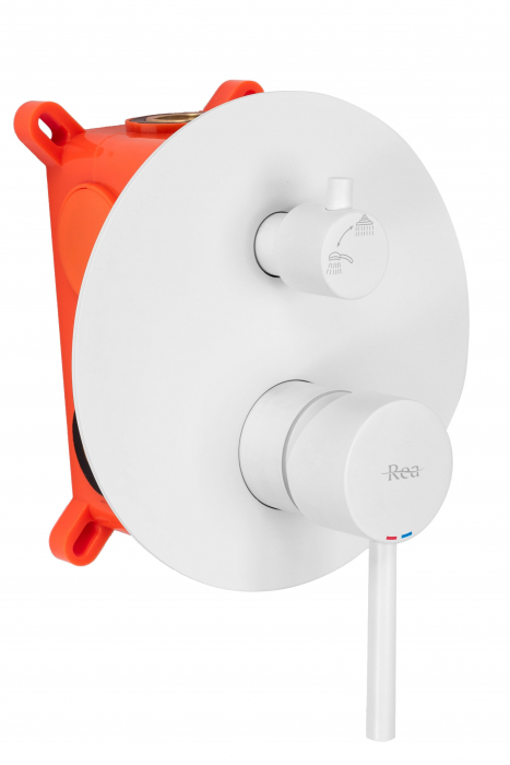 Set de dus Lungo white + Box, anti calcar, alb, montaj incastrat [2]