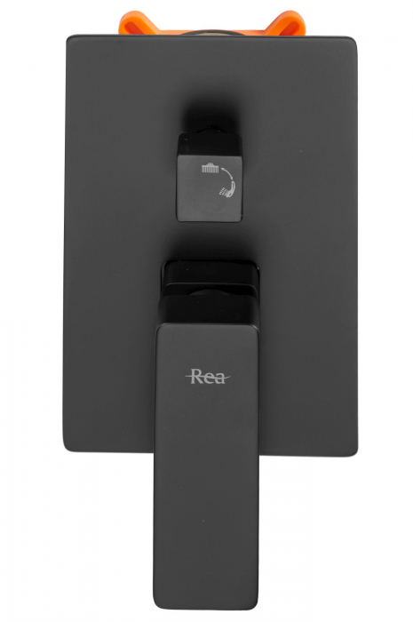 Set de dus Orix Black Box, anti calcar, negru, montaj incastrat [2]