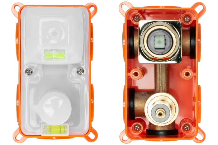 Set de dus Orix Gold Box, anti calcar, auriu, montaj incastrat [9]