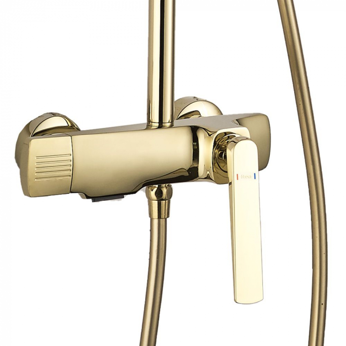 Set de dus Rebel Gold, anti calcar, auriu, montaj pe perete [2]