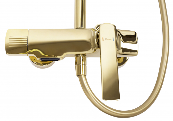 Set de dus Rebel Gold, anti calcar, auriu, montaj pe perete [5]