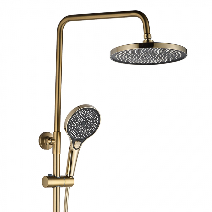 Set de dus Rebel Gold Brush, anti calcar, auriu, montaj pe perete [2]