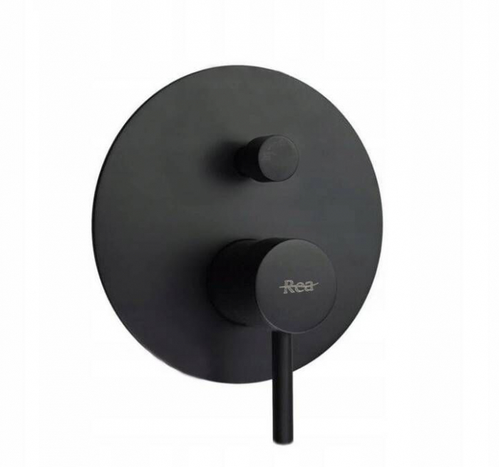 Set de duș și cada incastrabil Lungo Black black + Box, anti calcar, negru, montaj incastrat [4]