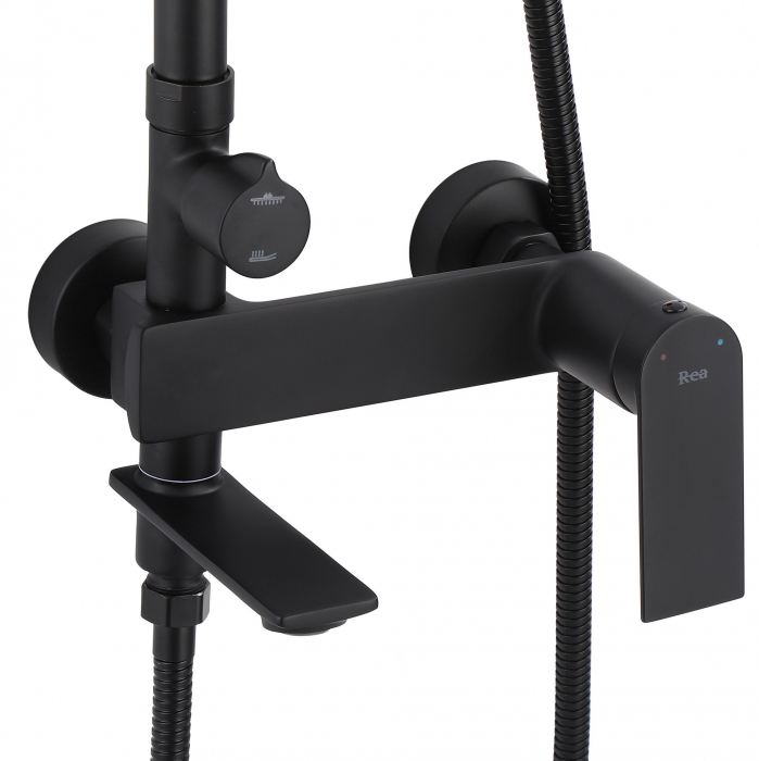 Set de dus Storm Black Matt, anti calcar, negru, montaj pe perete [2]