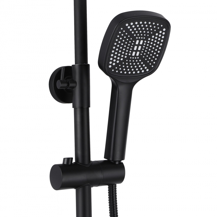 Set de dus Storm Black Matt, anti calcar, negru, montaj pe perete [5]