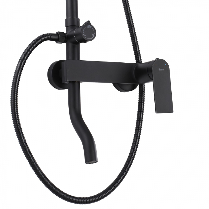 Set de dus Storm Black Matt, anti calcar, negru, montaj pe perete [3]