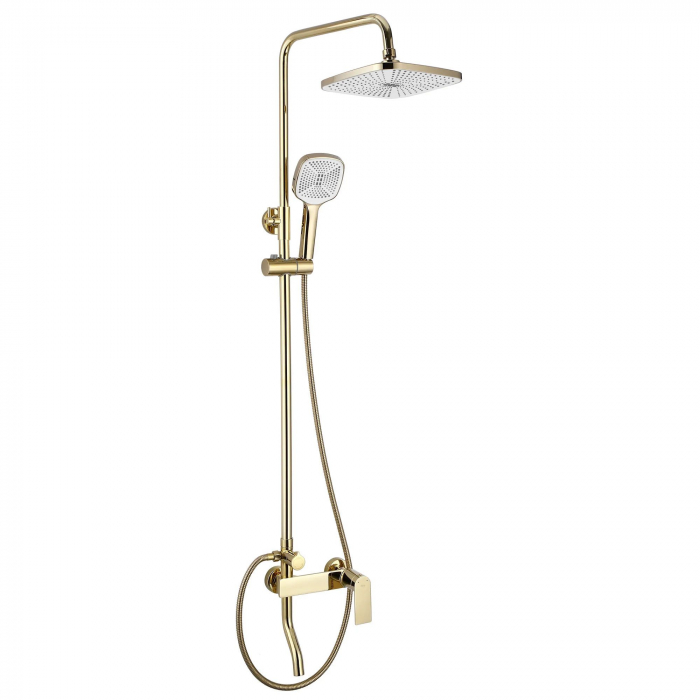 Set de dus Storm Gold, anti calcar, auriu, montaj pe perete [3]