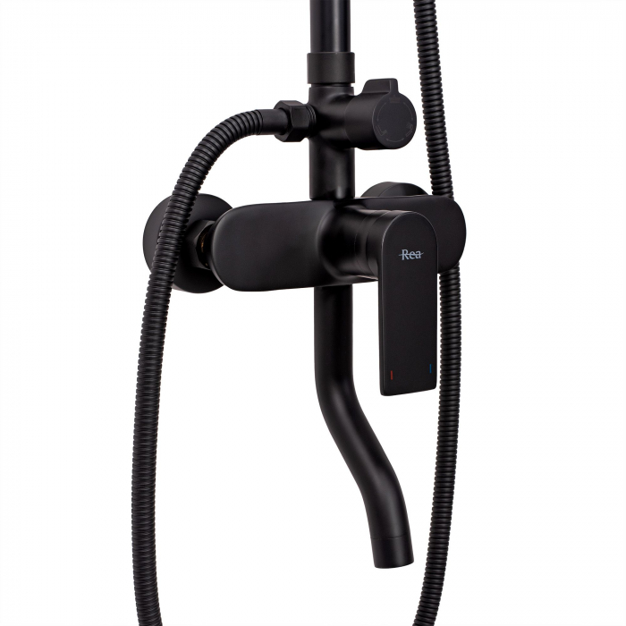 Set de dus Verso Black, anti calcar, negru, montaj pe perete [6]
