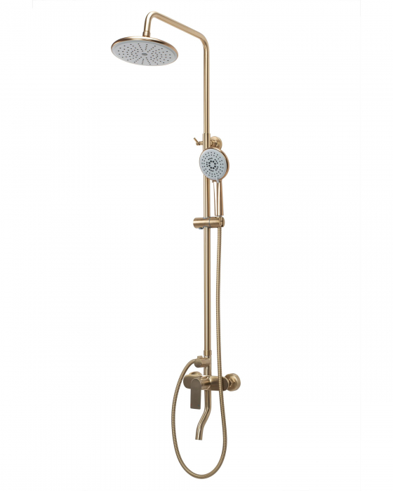 Set de dus Verso Brushed Gold, anti calcar, auriu, montaj pe perete [9]
