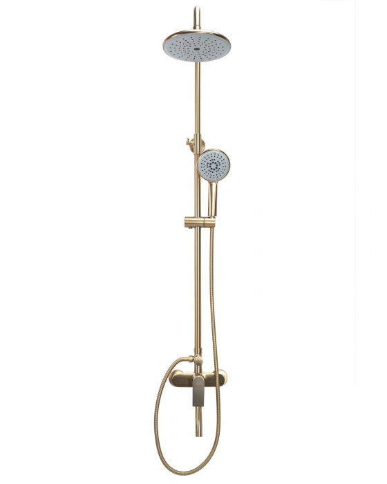 Set de dus Verso Brushed Gold, anti calcar, auriu, montaj pe perete [3]