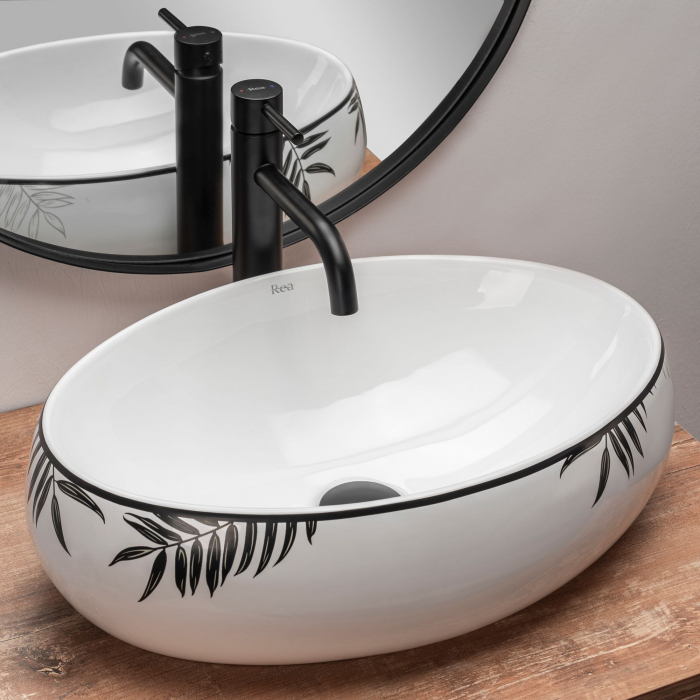Set Lavoar Shila + Baterie Inalta Lungo Black+ Dop Universal Black, nan, alb lucios [2]