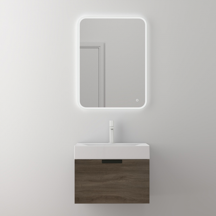 Set mobilier baie Lonato cu lavoar compozit, 60 cm, alb, stejar, antracit, gri, cu sau fara oglinda LED, Soft Close, suspendat [1]