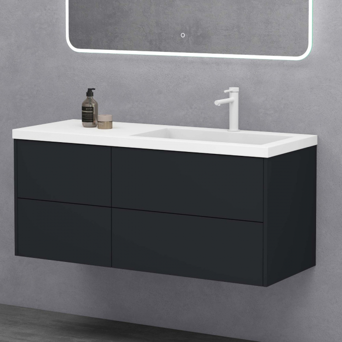 Set mobilier baie Moment cu lavoar compozit, 120 cm, gri sau vulcan, Soft Close, suspendat [2]