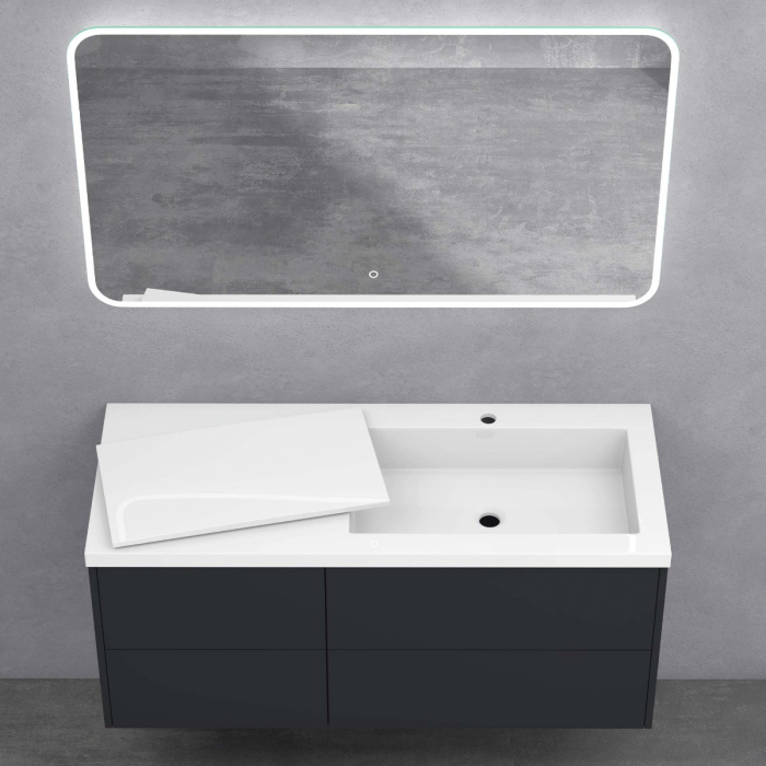 Set mobilier baie Moment cu lavoar compozit, 120 cm, gri sau vulcan, Soft Close, suspendat [6]