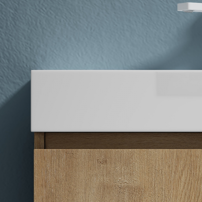 Set mobilier baie Pisa12 cu lavoar compozit alb, MDF, 46 cm, alb, maro, stejar, antracit, cu sau fara oglinda LED, Soft Close, suspendat [12]