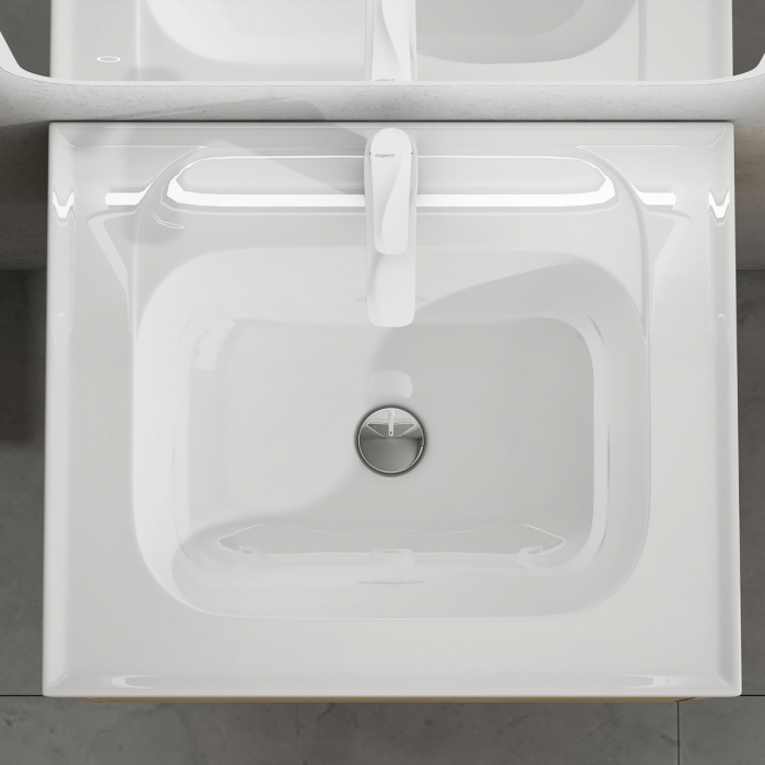 Set mobilier baie Salerno cu lavoar compozit, 60-80-100 cm, maro sau stejar, Soft Close, suspendat [9]