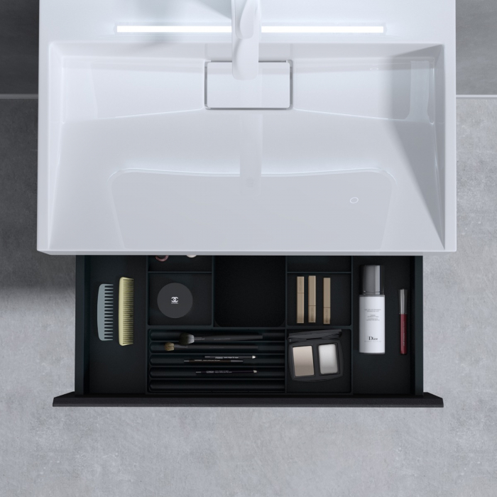 Set mobilier baie Verona Vulcan cu lavoar compozit, 60-70-100 cm, cu sau fara oglinda LED, Soft Close, suspendat [5]