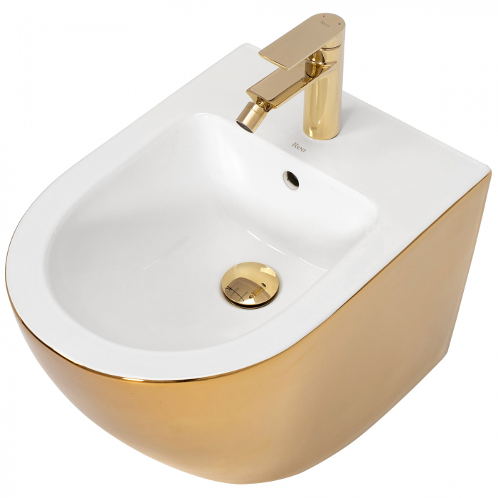 Set vas WC CARLO Flat + Bideu CARLO MINI GOLD/WHITE [3]