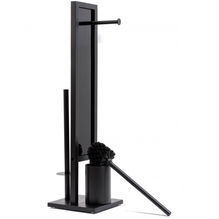 Suport pentru role de toaletă din bambus Black 321502 [3]