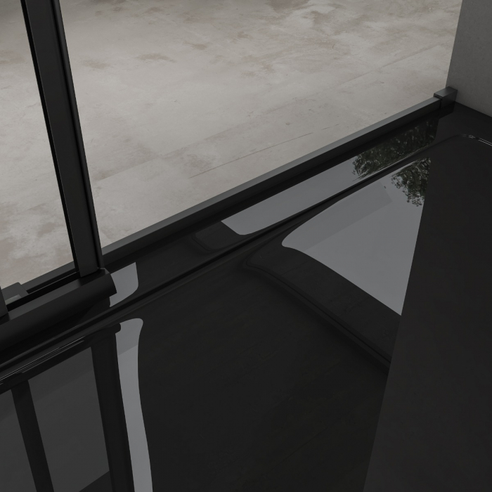 Usa dus Astra 19K, 100-150 cm, negru, glisanta, sticla securizata 8 mm transparenta [8]