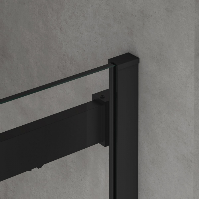 Usa dus Astra 19K, 100-150 cm, negru, glisanta, sticla securizata 8 mm transparenta [7]