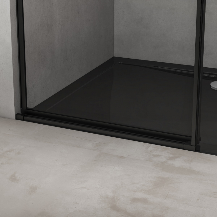 Usa dus Astra 19K, 100-150 cm, negru, glisanta, sticla securizata 8 mm transparenta [9]