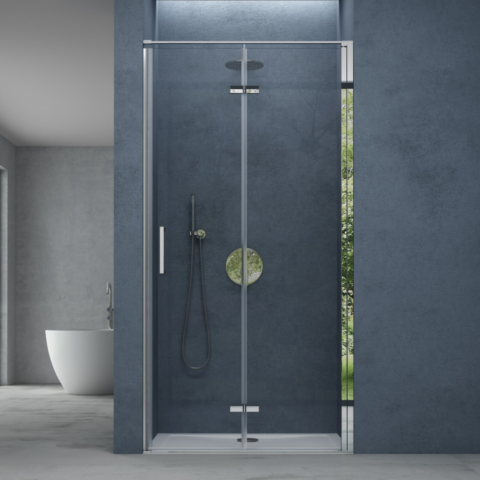 Usa dus Astra 37K, 75-100 cm, crom, pliabila, sticla securizata 8 mm transparenta [2]