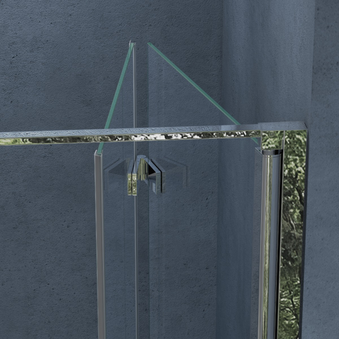 Usa dus Astra 37K, 75-100 cm, crom, pliabila, sticla securizata 8 mm transparenta [3]