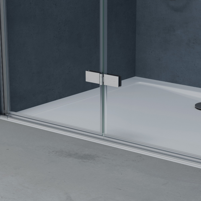 Usa dus Astra 37K, 75-100 cm, crom, pliabila, sticla securizata 8 mm transparenta [7]