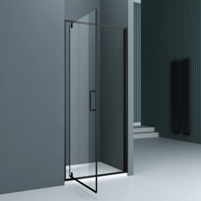 Usa dus Astra 61K, 75-90 cm, negru, batanta, sticla securizata 8 mm transparenta [3]