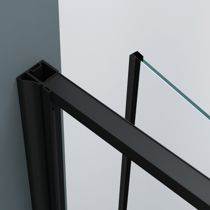 Usa dus Astra 61K, 75-90 cm, negru, batanta, sticla securizata 8 mm transparenta [6]