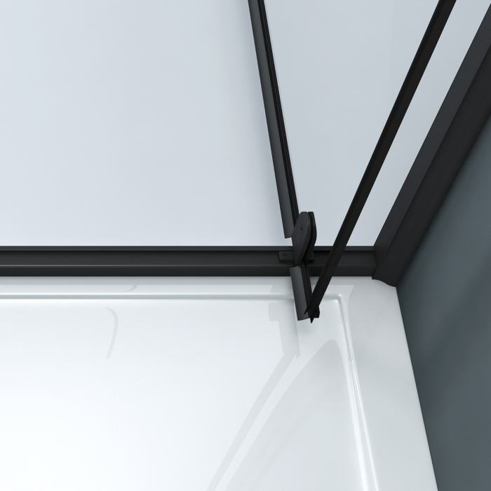 Usa dus Astra 61K, 75-90 cm, negru, batanta, sticla securizata 8 mm transparenta [8]
