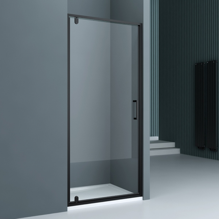Usa dus Astra 61K, 75-90 cm, negru, batanta, sticla securizata 8 mm transparenta [2]