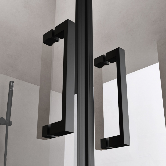 Usa dus Astra 66K, 90-120 cm, crom sau negru, batanta, sticla securizata 8 mm transparenta [4]