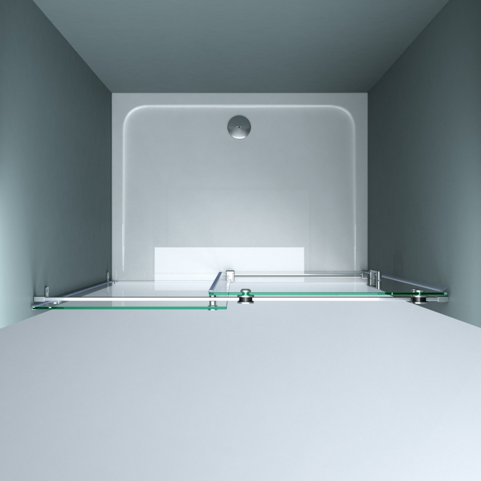 Usa dus Astra T04-2, 100-150 cm, crom, glisanta, sticla securizata 8 mm transparenta [3]